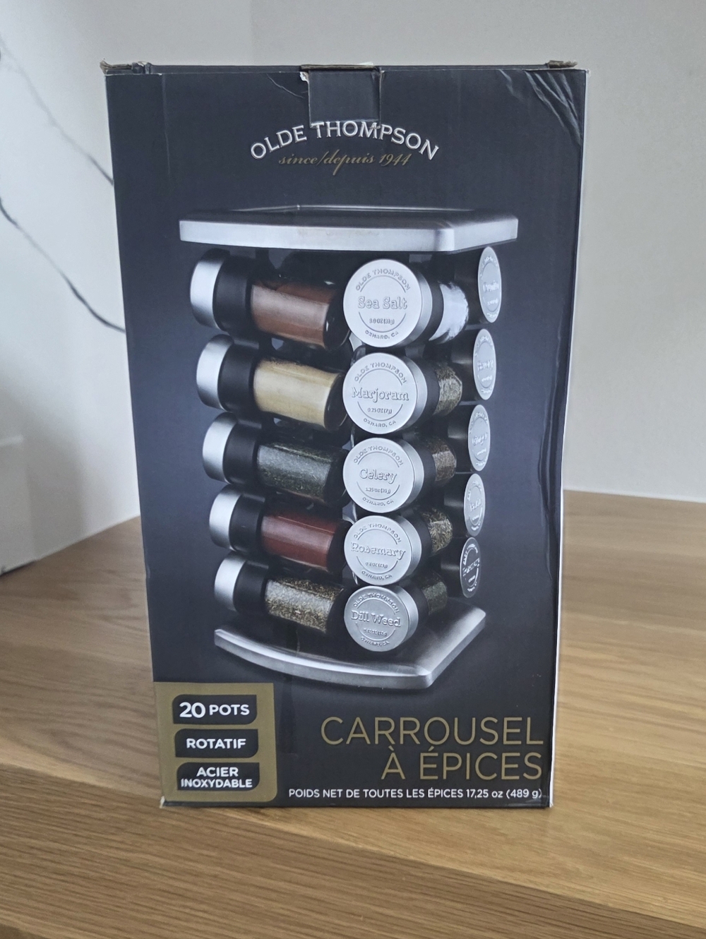 Olde Thompson Stainless Steel 20-Pot Spice Carousel - Black & Silver